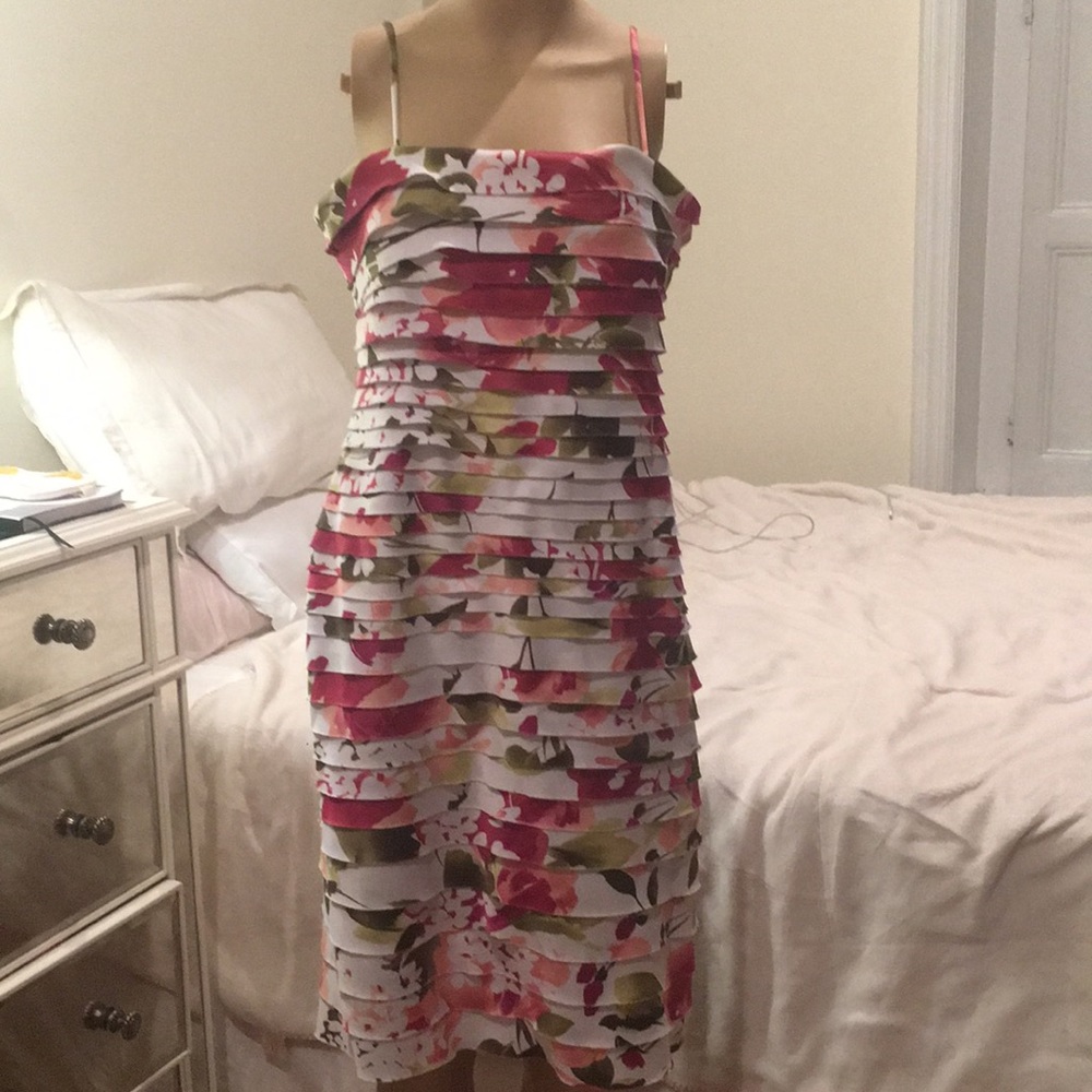 White and Pink Floral Dress